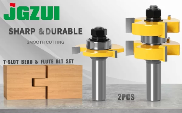 2pc 1/4"1/2" Shank 6mm 8mm 12mm shank Tongue & Groove Router Bit Set - Image 10