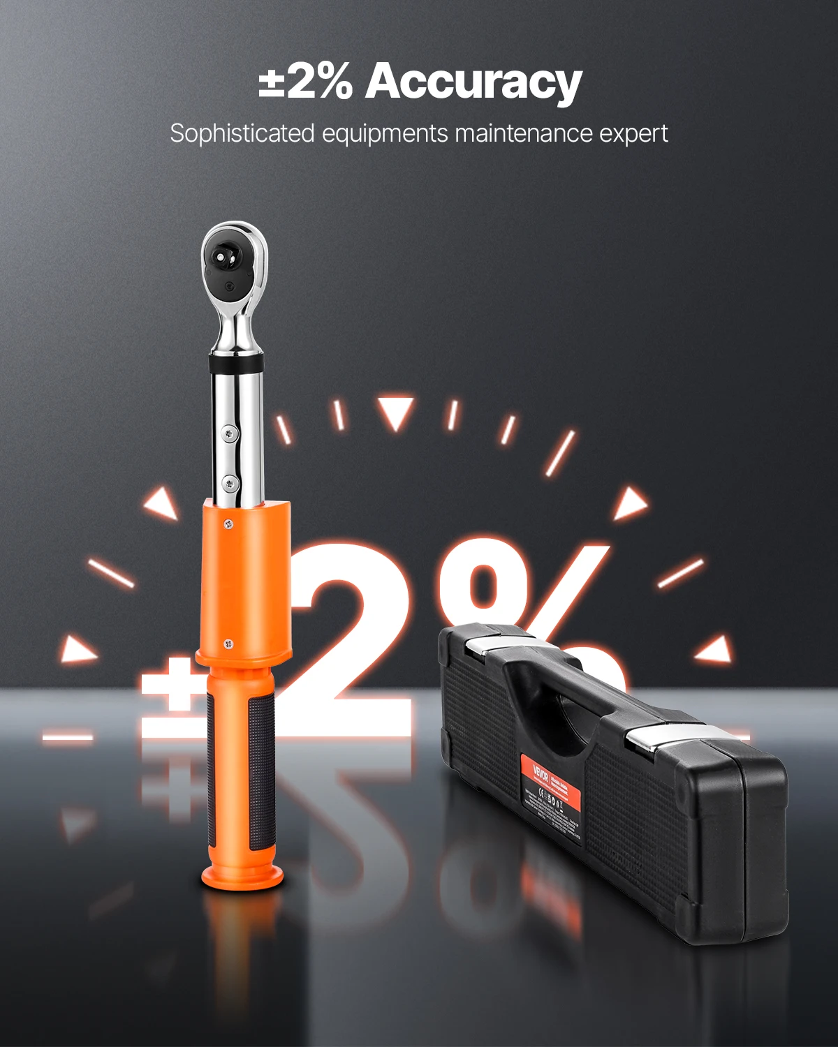 VEVOR Digital Torque Wrench 72-Tooth ±2% High Accuracy Electronic Torque Wrench Preset Value Buzzer - Image 2