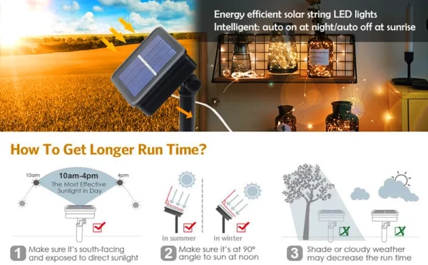 LED Solar Light Outdoor Garden Fairy String Light Led Twinkle Waterproof Lamp for Christmas Patio Tree - Image 12