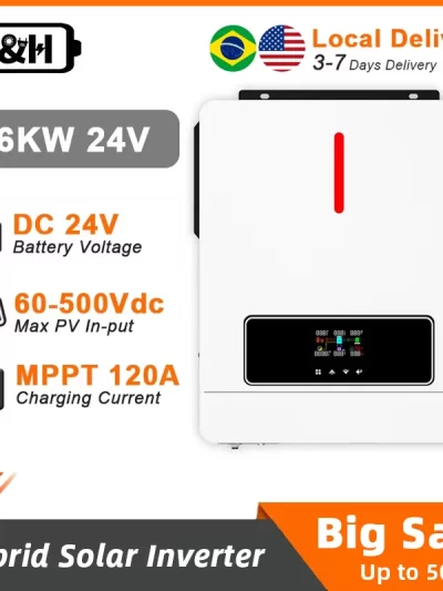 Y&H 3600W Hybrid Solar Inverter DC24V to AC110V/120V On/Off-Grid Inverter