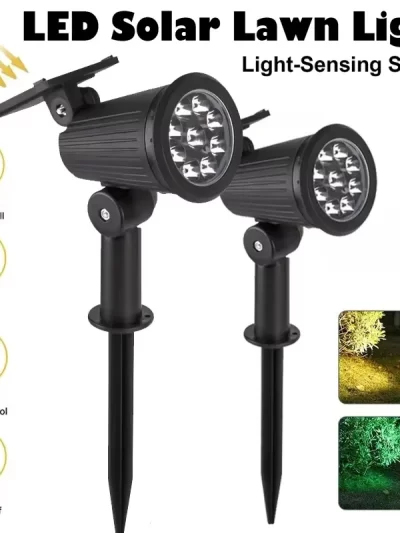 1/2/4PCS 9LED Solar Spotlight Outdoor Waterproof Garden Spot Lights Landscape Pathway