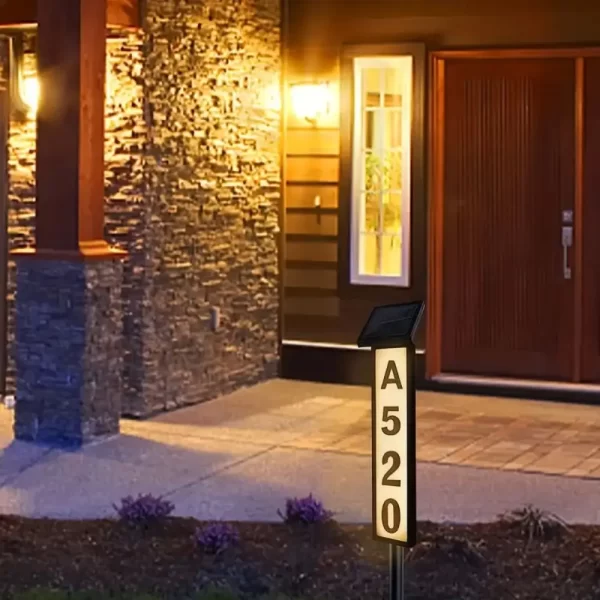 1pc Lighting House Number Light, Solar Address Sign Light With Stake,Solar Powered LED Lighting - Image 10