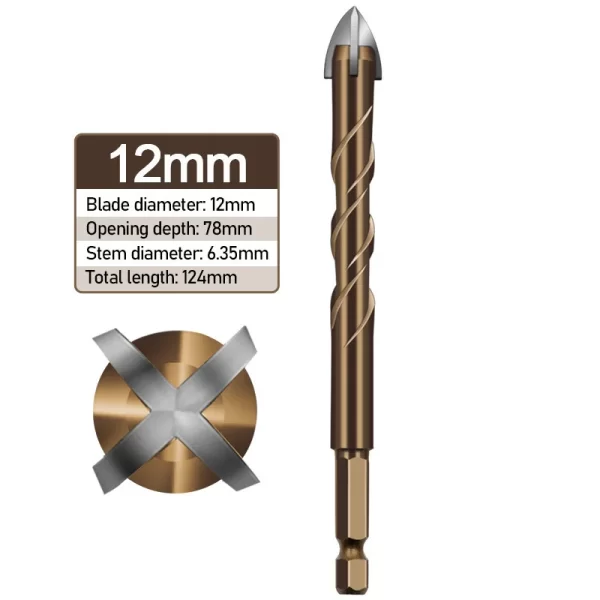 Masonry Concrete Drill Bits For Glass Ceramic Tile Brick Hex Shank 3mm To 12mm - Image 7