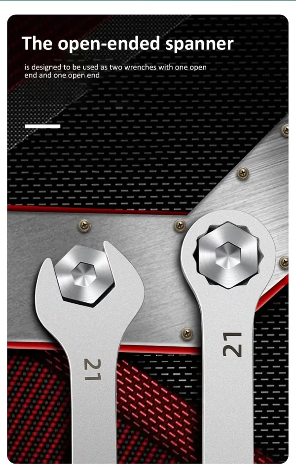 Ultra-thin Open End Wrench Set 6-27mm Ratchet Wrenches Combination Universal Dual Heads - Image 19