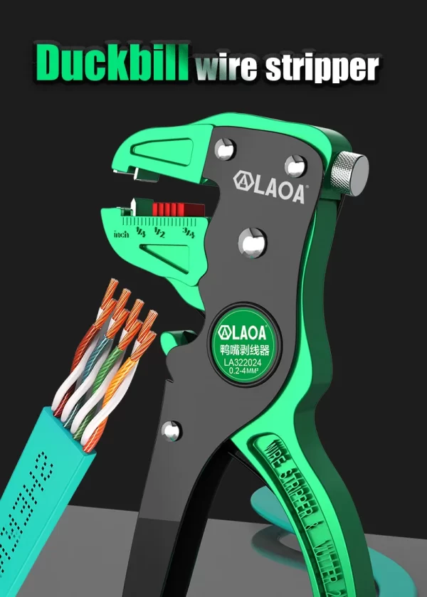 LAOA Automatic Wire Stripper Flatwire Cutter Stripping Plier 0.2 to 4mm Range Length Adjustment - Image 9