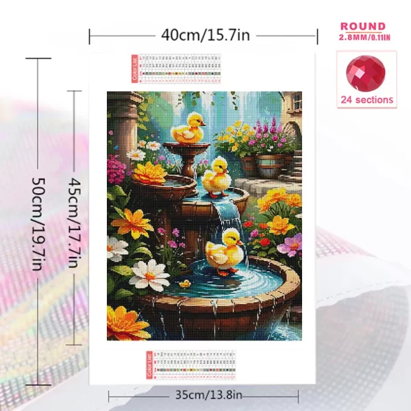 Evershine Duck Diamond Embroidery Animal Full Square Round DIY Mosaic Pool Landscape Painting - Image 2