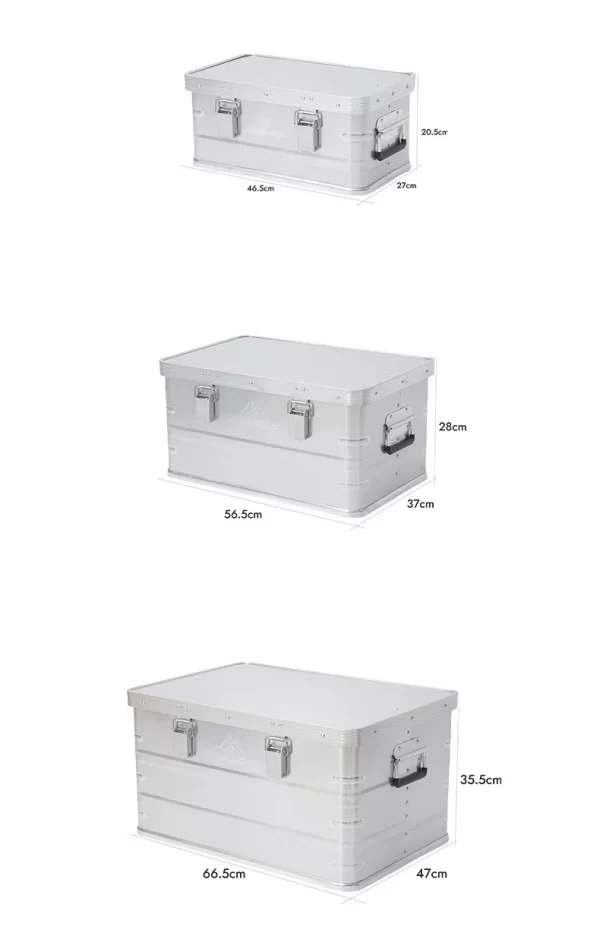 MOUNTAINHIKER Outdoor Storage Box Camping Picnic Travel Aluminum Alloy Large Capacity Box Silver Storage Bag 30-80L - Image 51