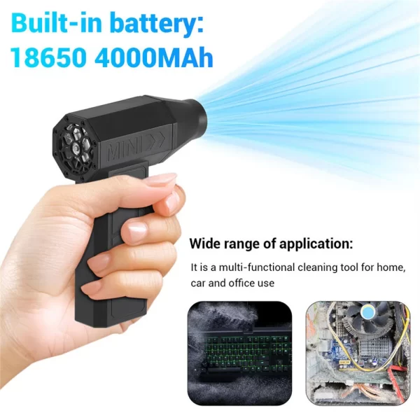 130000RPM Mini Fan Electric Air Duster Adjustable wind speed Portable Turbo Violent Blower Rechargeable - Image 11