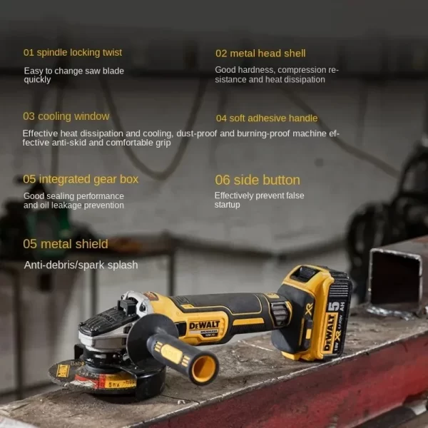 DEWALT DCG405 125mm flat head angle grinder bare machine tool 18V lithium battery - Image 4
