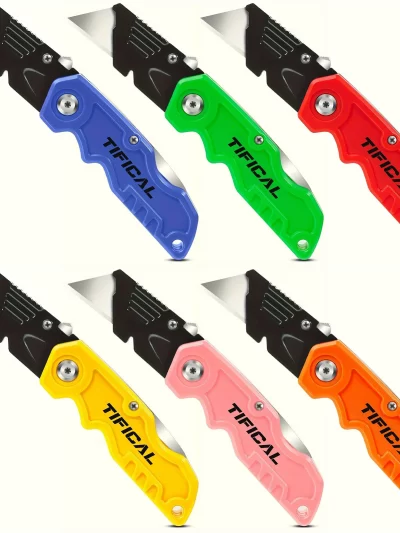1PCS Folding Utility Knife, Quick-change Box Cutter for Cardboard and Boxes