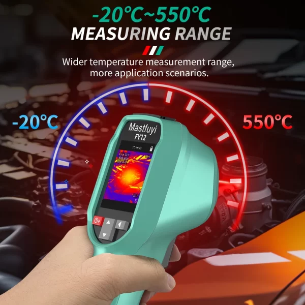 MASTFUYI FY12 Handheld Thermal Imager -20~550°C 15 False Color Non-contact Temperature Measurement 50×50° - Image 10