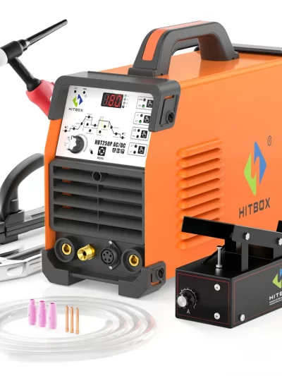 HITBOX 200A 6 in 1 HF TIG AC/DC Aluminum Welding Machine MMA ARC Argon Precise Digital Pulse Stainless Welder 2T/4T HBT250P 220V