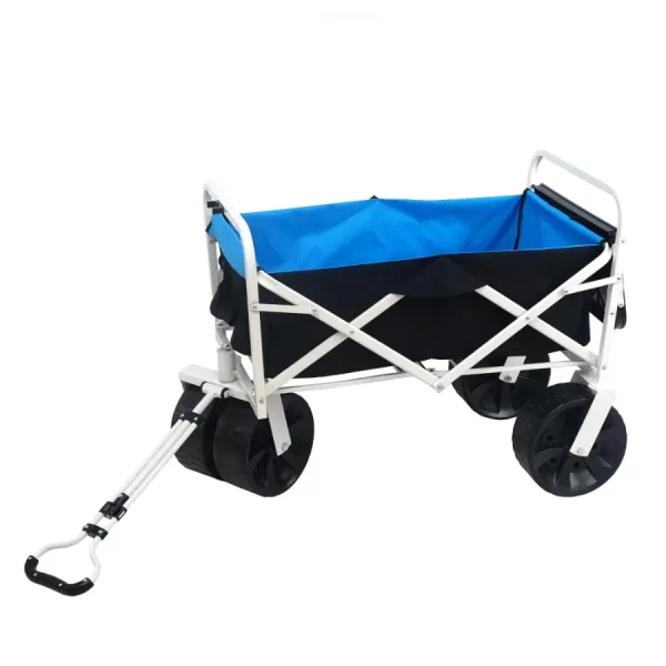 Folding Wagon Garden Shopping Beach Cart (white) - Image 10