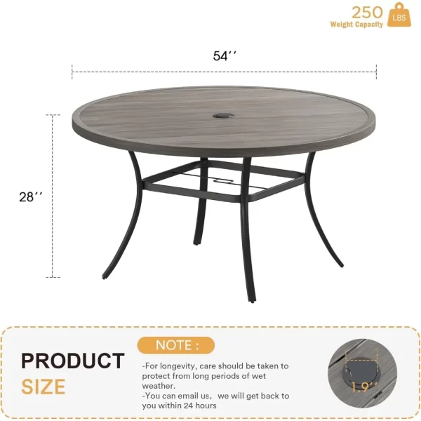53" Outdoor Round Patio Table for Lawn Garden, All Weather Metal Round Patio Dining Table - Image 2