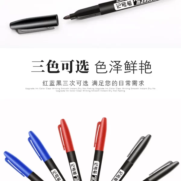 6 PCS Permanent Marker Pen Manga Drawing Markers Black Blue Red Waterproof - Image 37