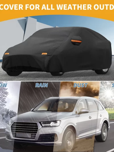 Uxcell Car Cover Waterproof All Weather for Bmw 2 Series Sedan Black 190T-Pu