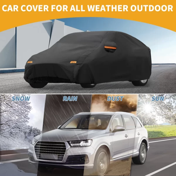 Uxcell Car Cover Waterproof All Weather for Bmw 2 Series Sedan Black 190T-Pu