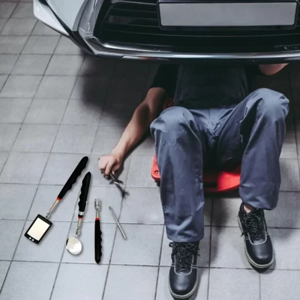 Car 360° Inspection Mirror LED Light Telescoping Mirrors Extend Mechanic Tools Inspection Mirror - Image 9