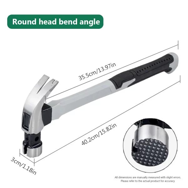 Multifunction Non-slip Shockproof Steel Hammer Hand Tool Magnetic Claw Hammer - Image 7
