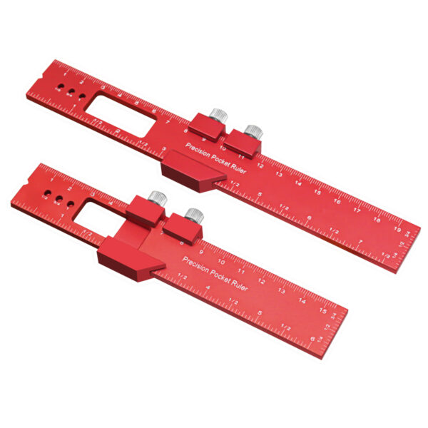 Precision Pocket Ruler T-Type Scribing Ruler Carpenty Square T Track Ruler Inch and Metric Measuring Marking Ruler W/ Slide Stop - Image 18