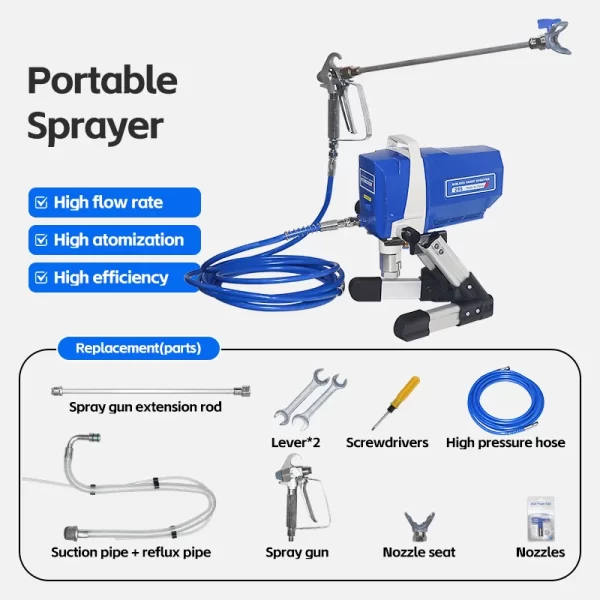 2025 High Pressure Sprayer 1200W High Pressure Paint Sprayer 2.2L/min Airless - Image 7