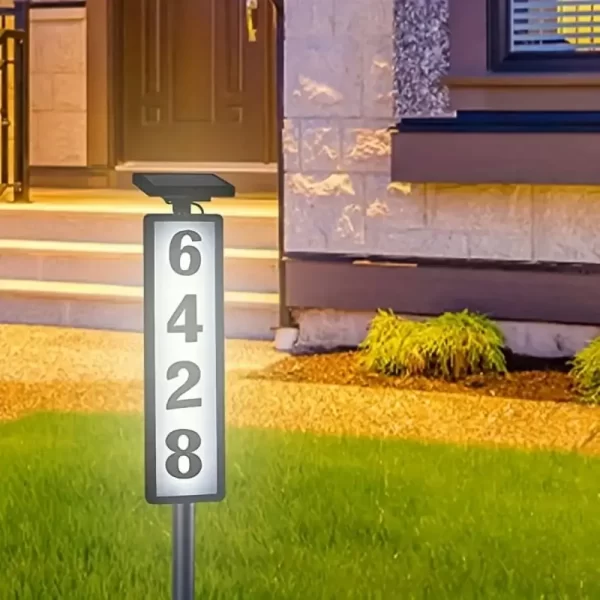 1pc Lighting House Number Light, Solar Address Sign Light With Stake,Solar Powered LED Lighting - Image 12
