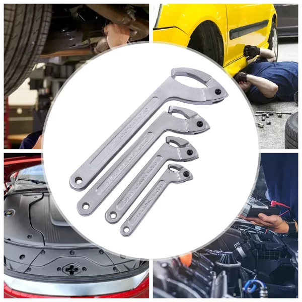 Spanner Wrench Set Adjustable C Pin Spanner Hook Wrench Chrome Vanadium - Image 4
