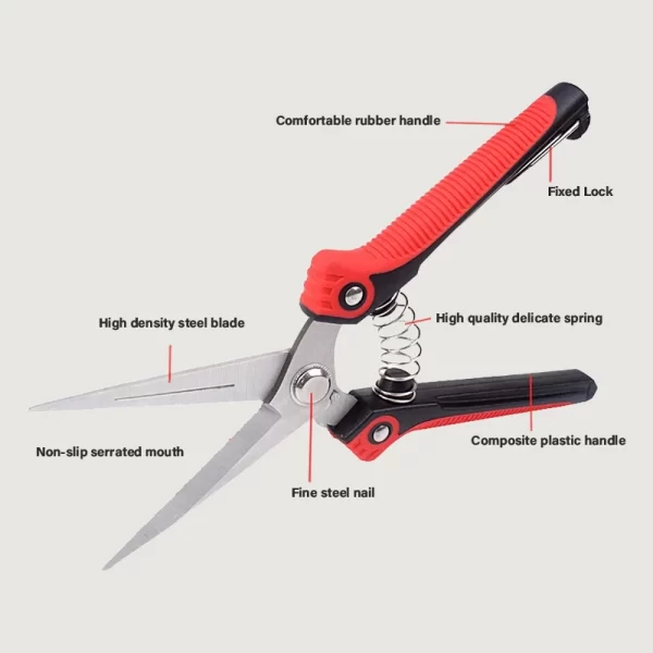 Stainless Steel Pruning Shears Sharp Branch Scissors with Non Slip Handle