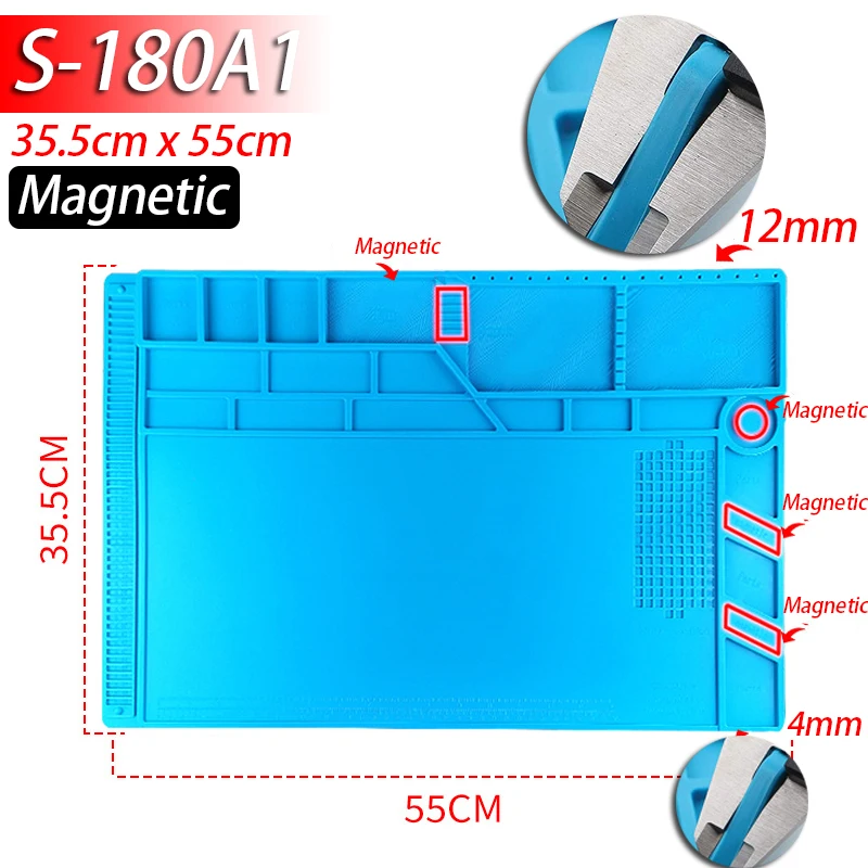 Soldering Station Mat Silicone Work Mat Heat Resistant 932°F Anti-Static Magnetic Mat - Image 18