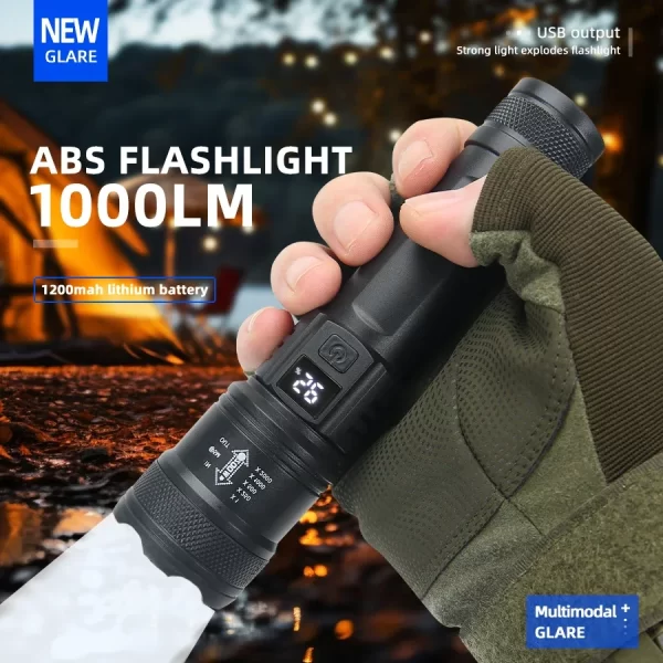 High Strong Power Led Flashlights 2000LM Tactical Torch with Display Light USB Charging - Image 10