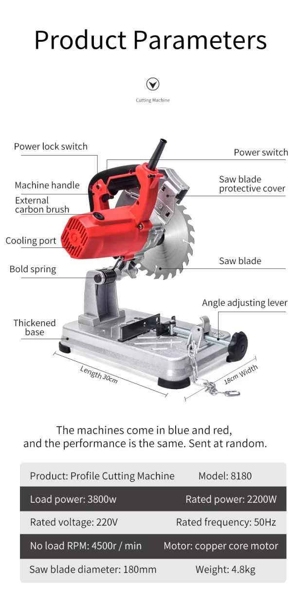 Mini Profile Cutting Machine 0-45 Degrees Table Cutter Mini Electric Saw Table Saw for Cutting Metal - Image 20