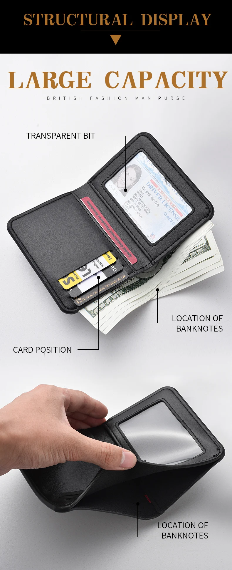 1Pc New Ultra-thin Mini Soft PU Leather Credit Card Wallet Holder Short Vertical High Quality Men's Wallet - Image 25