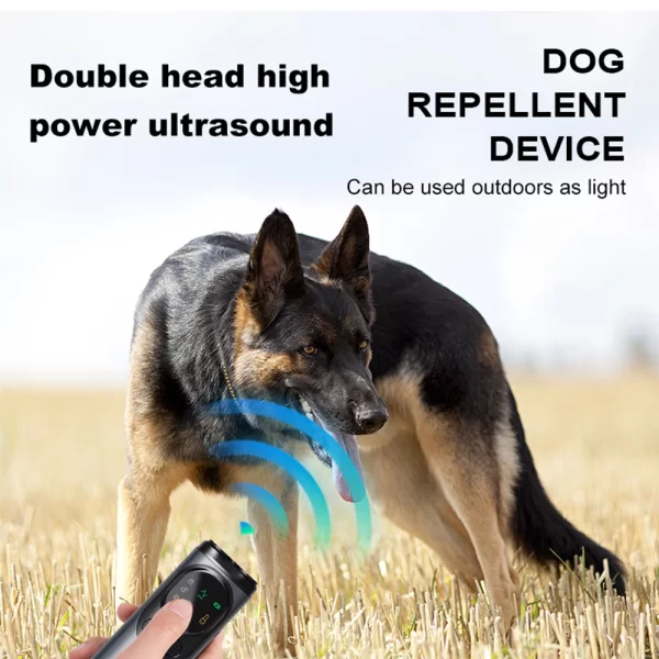 Ultrasonic Dog Repeller Double/Three Head LED Flashlight Anti Barking Training Deterrent Device Rechargeable Dog Repeller ﻿ - Image 27