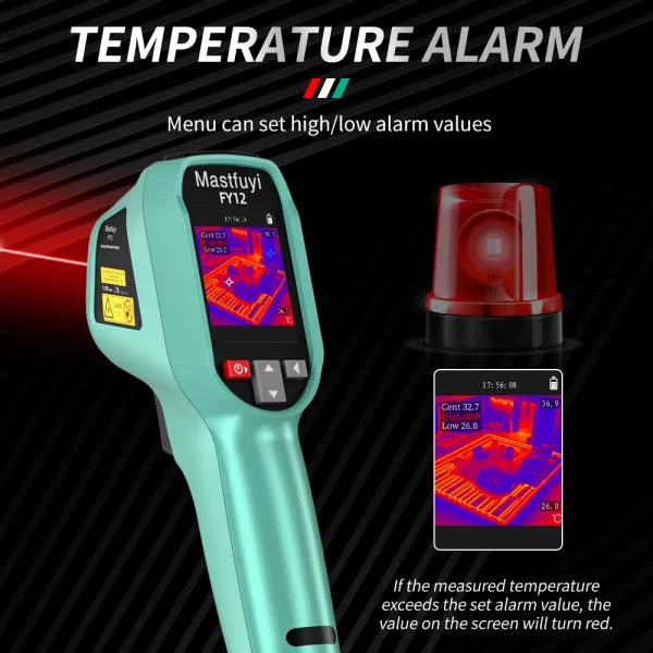 MASTFUYI FY12 Handheld Thermal Imager -20~550°C 15 False Color Non-contact Temperature Measurement 50×50° - Image 4
