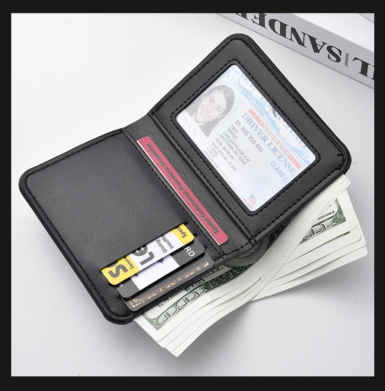 1Pc New Ultra-thin Mini Soft PU Leather Credit Card Wallet Holder Short Vertical High Quality Men's Wallet - Image 16