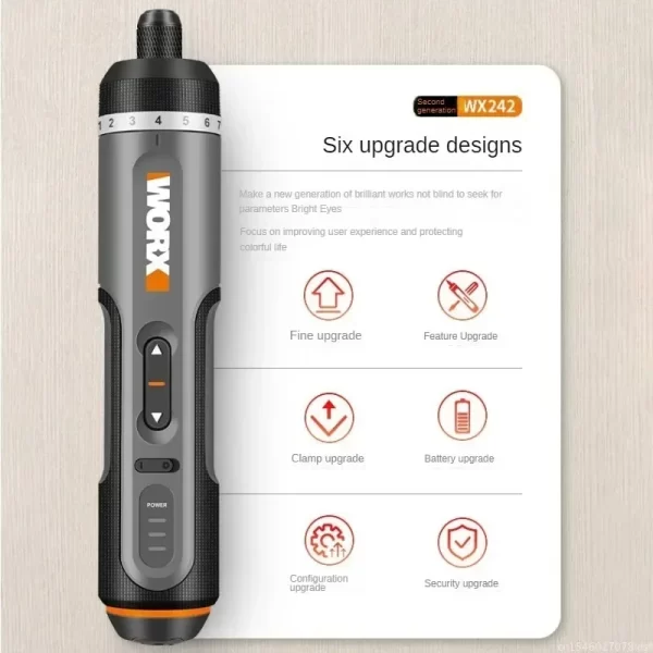 Worx 4V Electrical Screwdrivers Set WX242 Portable Smart Cordless Power Screw Driver Mini Electric Drill Home Repair Power Tool - Image 2
