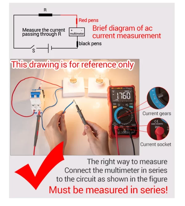 ANENG SZ305 Digital Multimeter Professional AC/DC Voltage Ammeter Capacitor hFE Triode NCV Voltage Induction Electrician Tester - Image 28