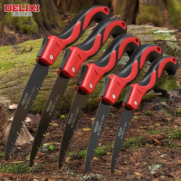 DELIXI ELECTRIC Folding Saw，SK5 steel One-button Folding Design