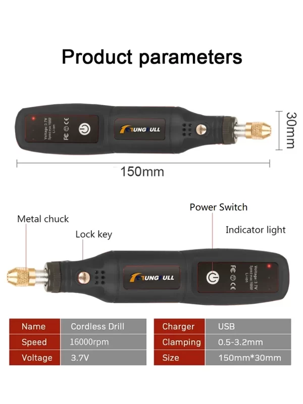 Mini Electric Drill USB Wireless Mini Handheld Drill Rotary Tool Woodworking Engraving Pen Dremel Tools - Image 21