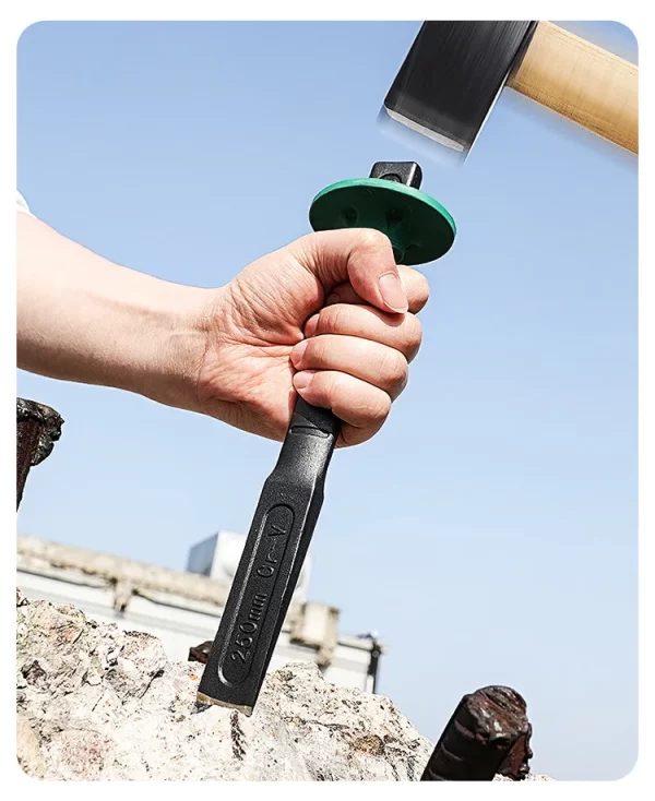 6/8/10/12 Inch Chrome Vanadium Steel Stone Flat Chisel With Hand Guard - Image 9
