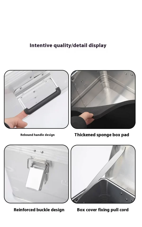 MOUNTAINHIKER Outdoor Storage Box Camping Picnic Travel Aluminum Alloy Large Capacity Box Silver Storage Bag 30-80L - Image 52