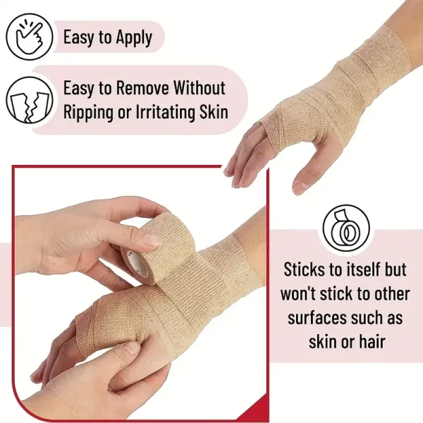 10 Rolls Medical Adhesive Bandage Elastic Breathable Sports Self Adhesive Tape - Image 2