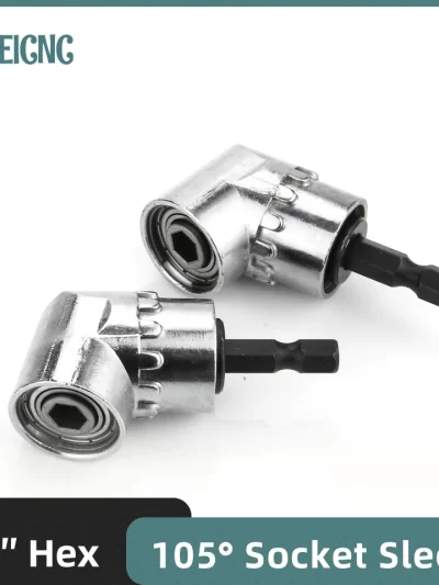 105 Degree Angle Socket Holder Adapter Adjustable Drill Bit Screwdriver 360 Degree Rotation Extension