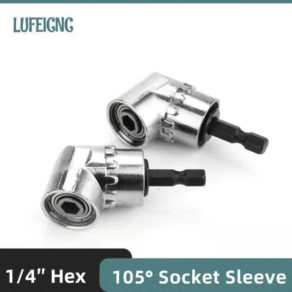 105 Degree Angle Socket Holder Adapter Adjustable Drill Bit Screwdriver 360 Degree Rotation Extension