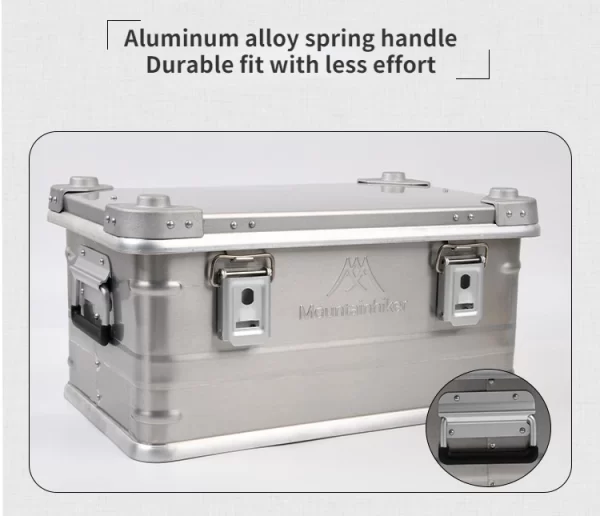 MOUNTAINHIKER Outdoor Storage Box Camping Picnic Travel Aluminum Alloy Large Capacity Box Silver Storage Bag 30-80L - Image 28
