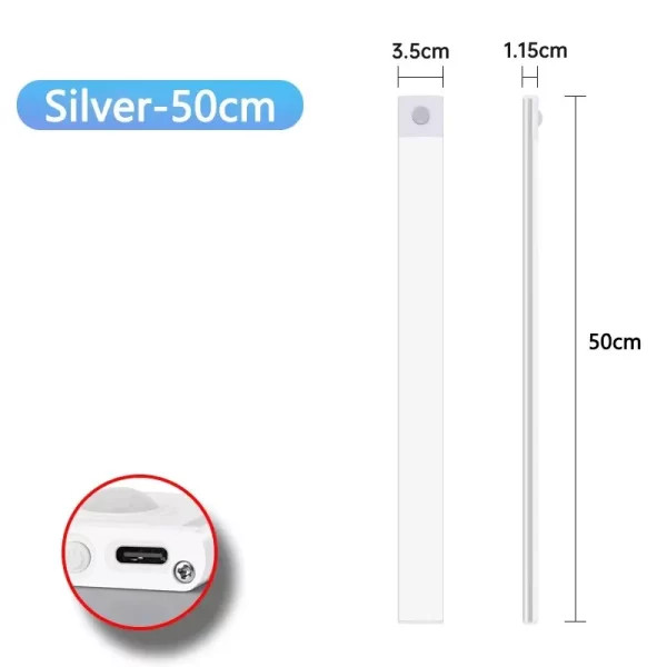 LED Cabinet Light USB Type-C Rechargeable Motion Sensor Led Lamp for Kitchen Wardrobe Cabinet Lighting 20cm/30cm/40cm/50cm/60cm - Image 16