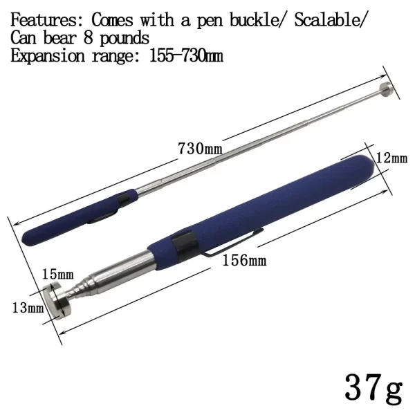 Magnetic Retractable Pickup Suction Iron Rod Portable Multifunctional Extractor Pen - Image 8