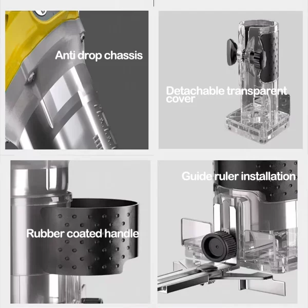 Brushless Electric Trimmer Woodworking Trimming Machine Wood Router Milling Engraving Slotting Machine Fit Dewalt 18V Battery - Image 4