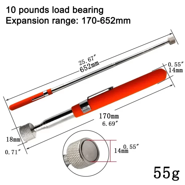 Magnetic Retractable Pickup Suction Iron Rod Portable Multifunctional Extractor Pen - Image 7