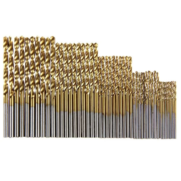 100/50Pcs Titanium Coated Drill Bits HSS High Speed Steel Set - Image 13